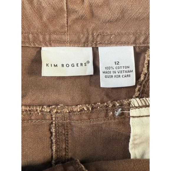 Kim Rogers Womens 12 Brown Denim Skirt Knee Length Button Casual - Picture 5 of 6